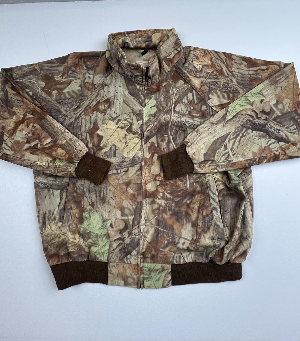 Woolrich Jacket Mens XL Camo Fleece Bomber Outdoor Hunting Advantage Timber